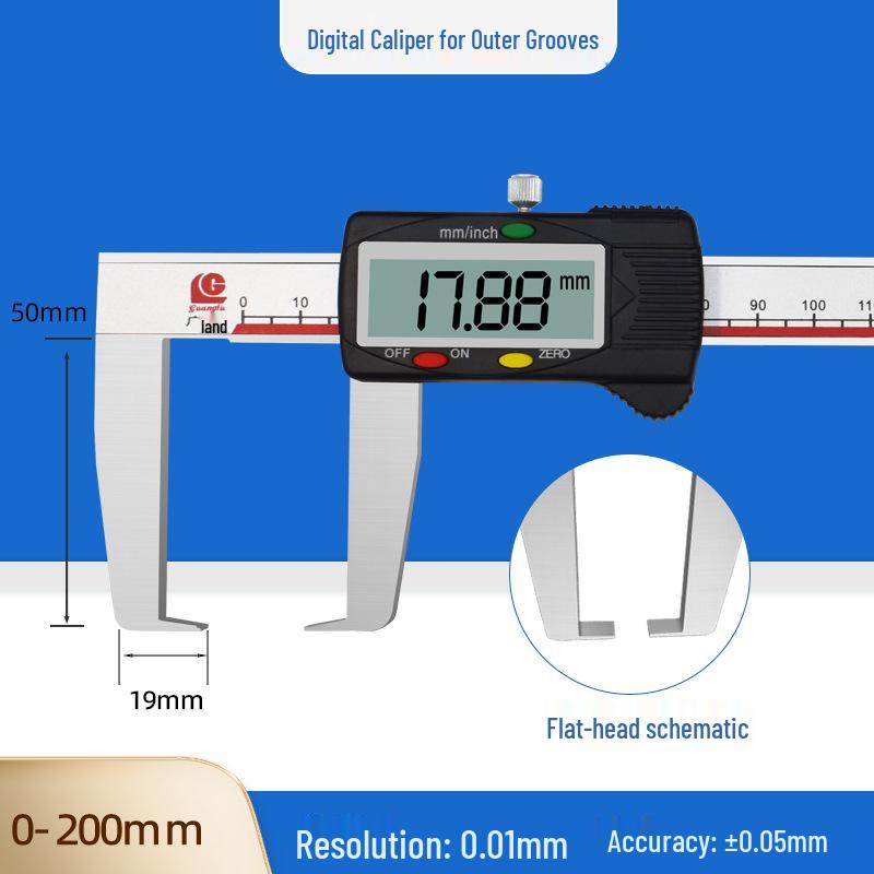 Guilin Guanglu Vernier Digital Caliper with Flat Head, 0-150/200/300mm