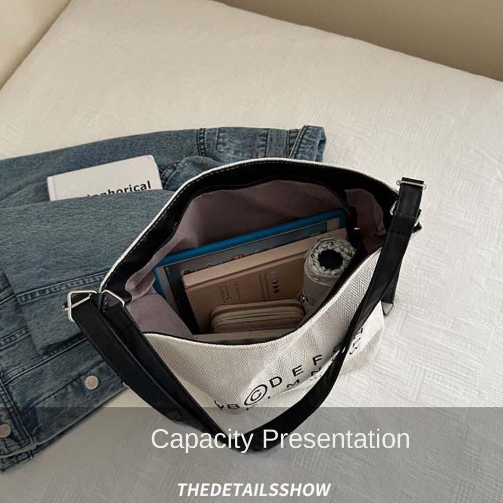 Polyester Three Uses Canvas Bag Soft Retro Street Crossbody Bag Letter Printed Handbags  Travel