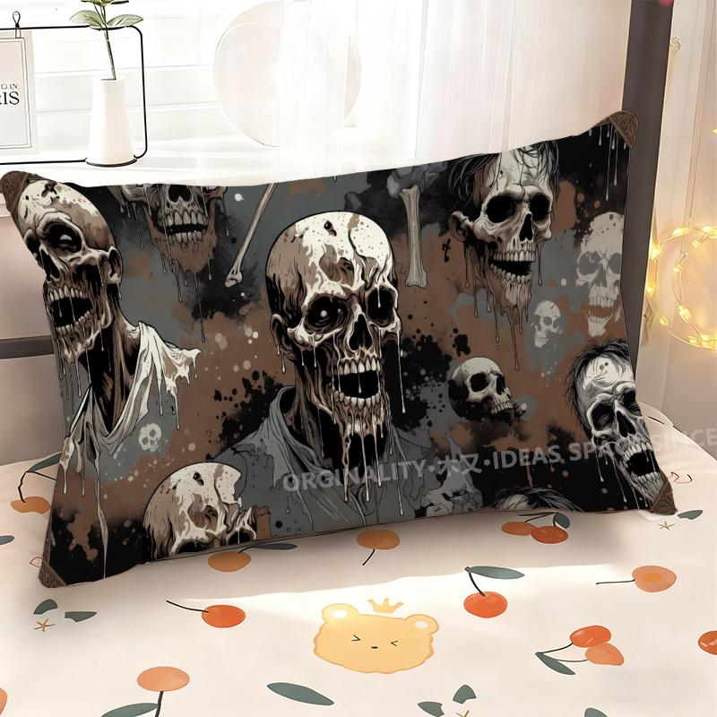 Zombie Skull Pattern Pillowcase Suitable For Sofa Bedroom Car Pillow Cover Cushion Rectangular Back Cushion