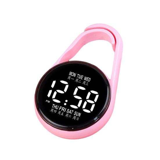 Examination Keychain Digital Watch Pocket LED Touch Watch Portable Clip-On Watch for Belt Backpack Students School Exams