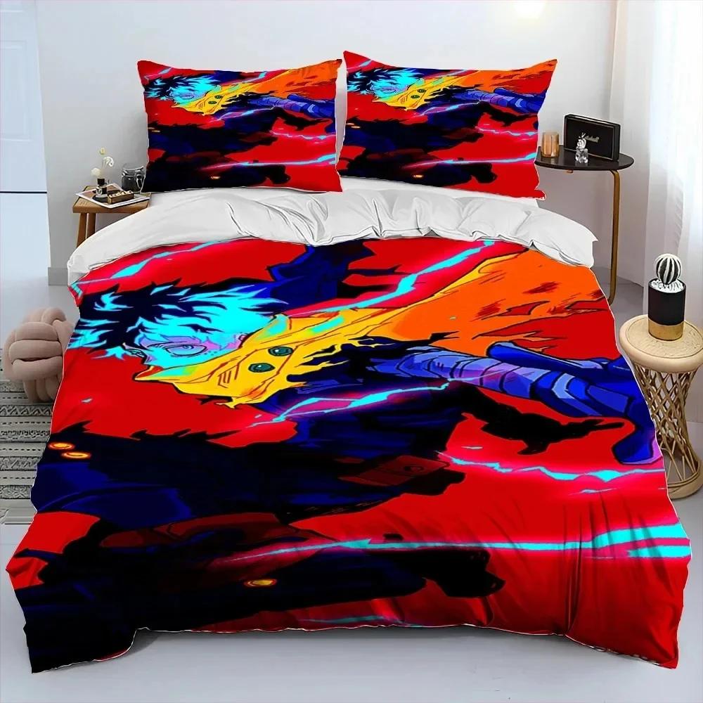 Anime My Hero Academia Izuku Deku Ložní souprava Tištěná s povlakem na polštář Měkký povlak na přikrývku Jednolůžko Dvojlůžko Královská Velikost