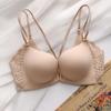 Front buckle seamless beautiful back bra without steel ring bra, large chest showing small seamless women's smooth surface gathering bra cover