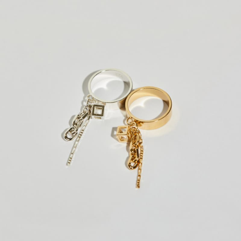 BONAFIDE JEWELRY Frame Cube Charm Bold Ring