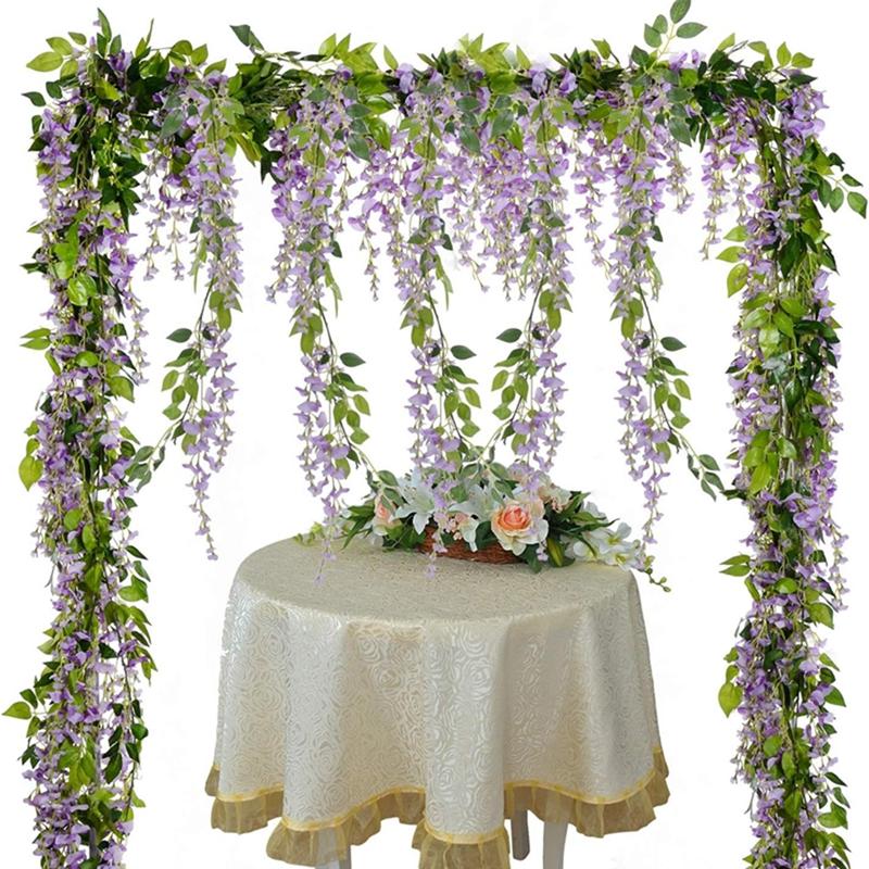 190CM Artificial Wisteria Flowers for Home Room Decor Wedding Marriage Decoration Fake Flowers Bride DIY Craft Wreath Ornaments