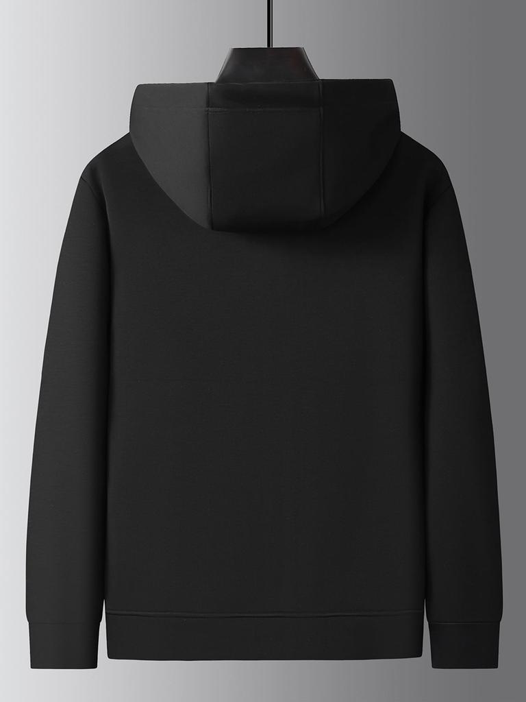 2025 Fleece-Lined Hooded Jacket: Men's Plus Size Thick Casual Sport Cardigan for Autumn/Winter