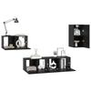 TV Cabinet Set with Drawers Black Oak Look Particleboard