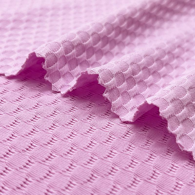 Polyester Circular Jacquard Swimsuit Fabric with Breathable Knitted Texture for Fashionable Bikini Sportswear