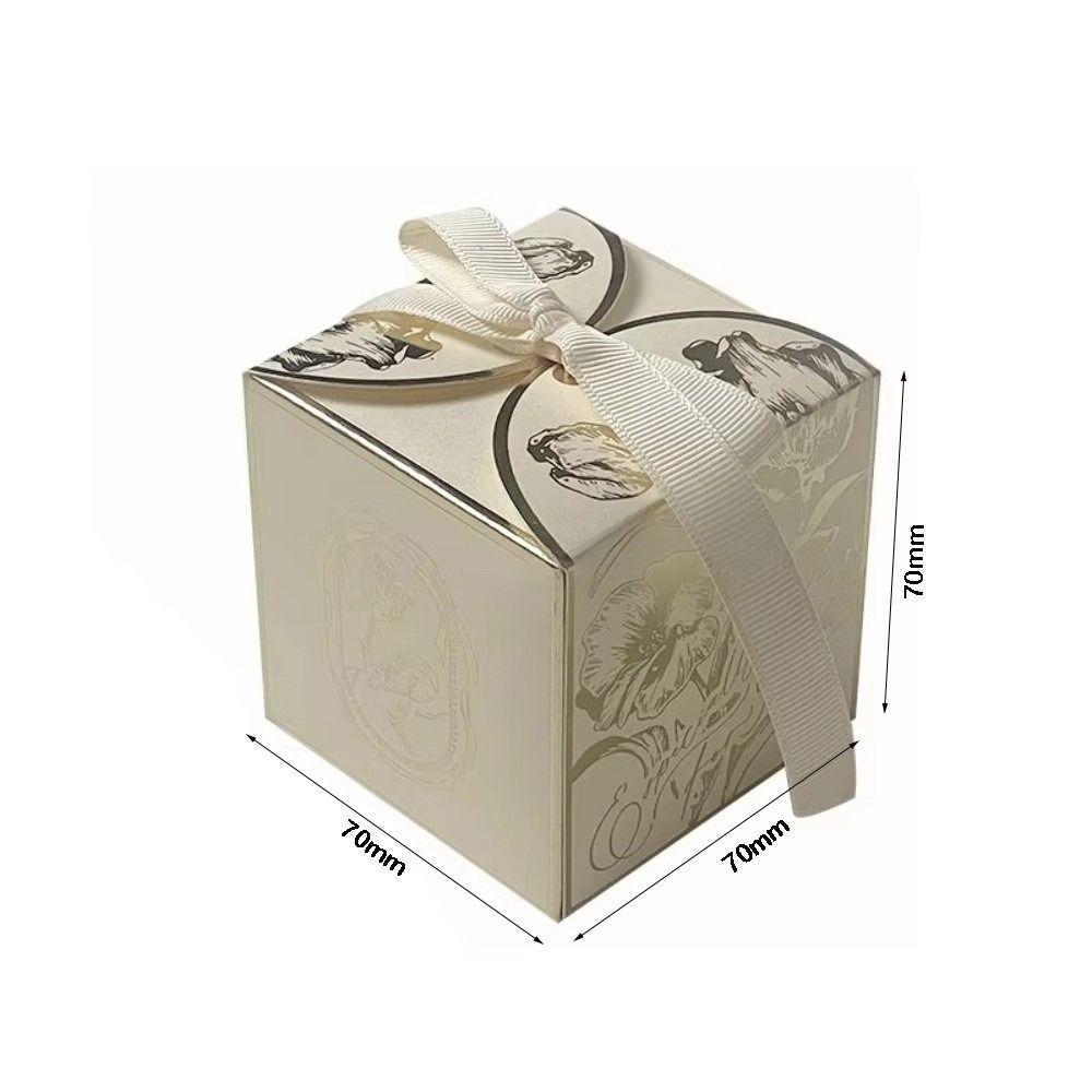 10 ks/šarže s mašlí Svatatební krabička na cukroví Elegantní dárková krabička Vysoce kvalitní krabička na cukroví Narozeninová oslava