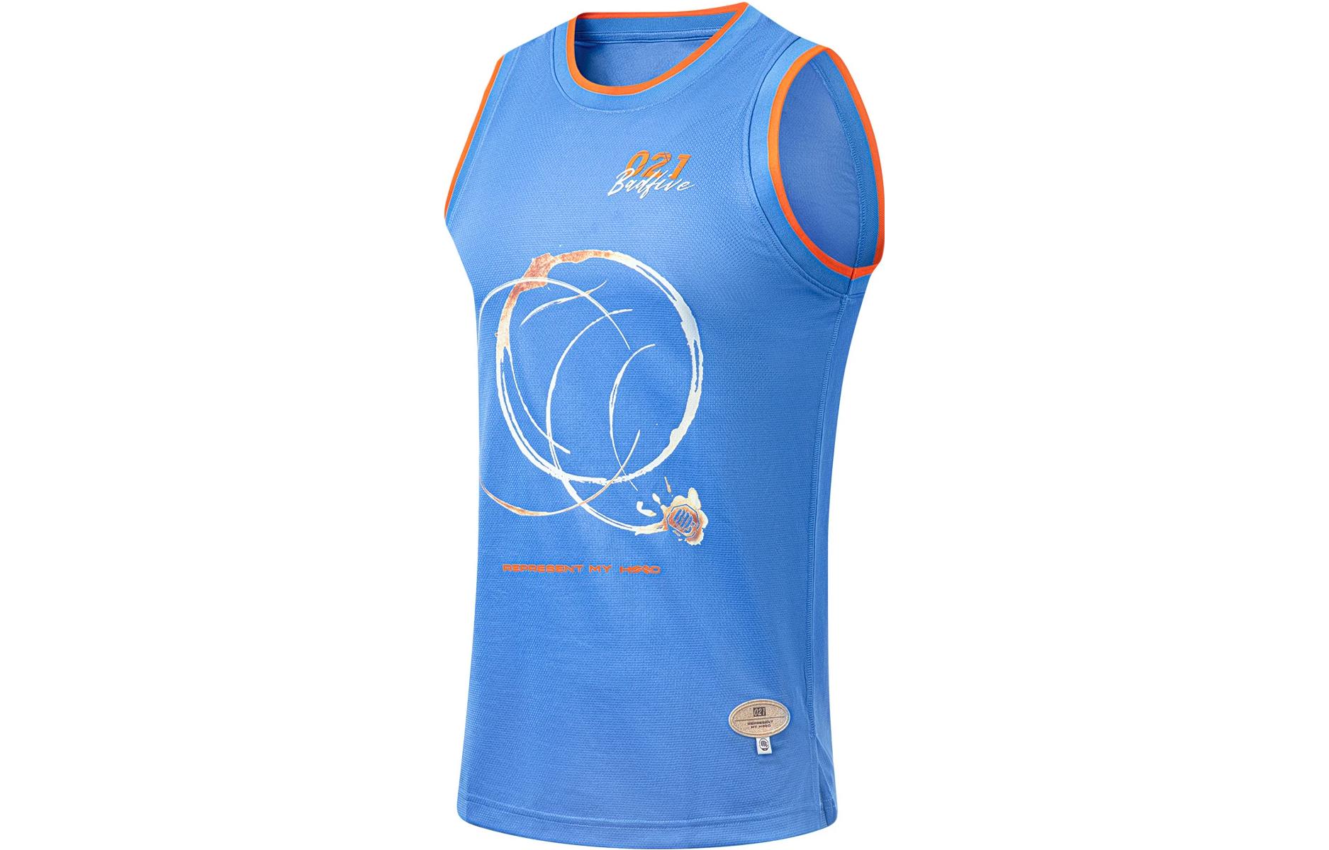 Li Ning BADFIVE Basketball Jerseys Men s Bay Blue Moderate Straight Fit AAYT777-2 L