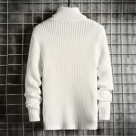 Turtleneck Men Sweater Thick Acrylic Fiber Winter Autumn Base Shirt for Daily Wear