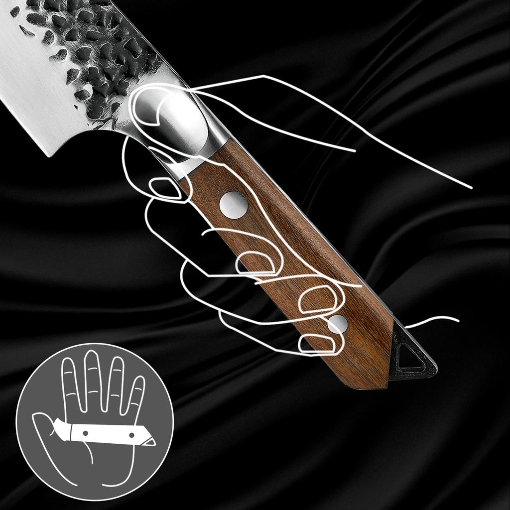 Professional Chef Knife Hand Forged Stainless Steel Kitchen Butcher Knives Vegetables Cutter Meat Slicer Ebony Handle