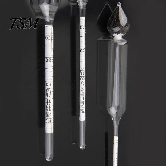 Alcohol Content 0-100% 3 Pcs Hydrometer Meter Measure Tool + Thermometer