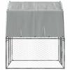 Chicken Coop with Roof and Door Silver Galvanized Steel