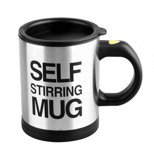 400ml Elektrischer Edelstahlbecher mit Deckel - Automatischer Selbstmischender Becher für Kaffee, Milchgetränke, Faules Geschenk, Geschenkbox enthalten