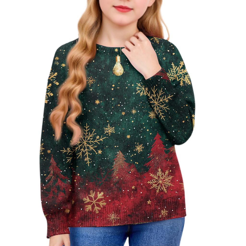 Christmas Day Sweatshirts For Children Boys And Girls Knit Sweater Cute Shirt Fall Crewneck Pullover Tops
