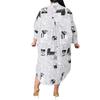 European & American English Print Loose Shirt Dress - Women's Casual Long Sleeve Spring Dress