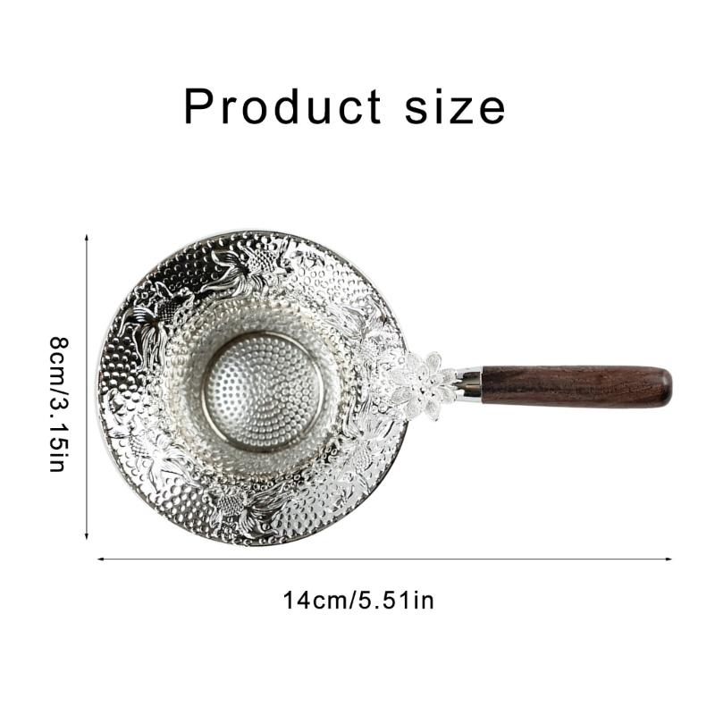 Metal Teas Filter with Wood Handle Easy Clean Teas Infuser for Home and Offices Use Sophisticated Sieves Teaware