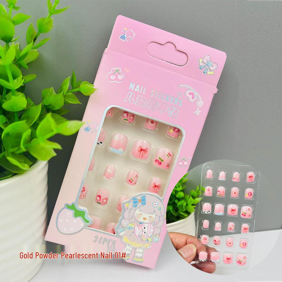 Children's Wearable Custom Nail Stickers - Cute European & American Jelly Glue Fingernail Tips