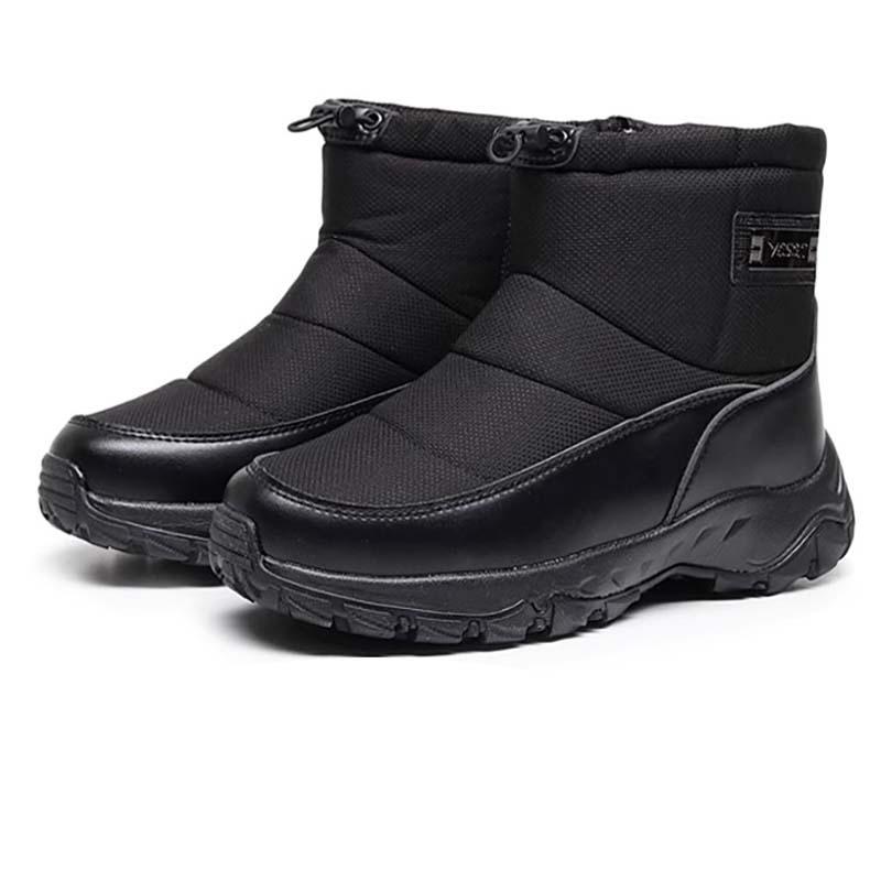 Winter Warm Snow Boots for Men Outdoor Anti-Slip Waterproof Walking Ankle Booties for Male Comfortable Hiking Mid-Calf Boots Shoes With Fur Lined