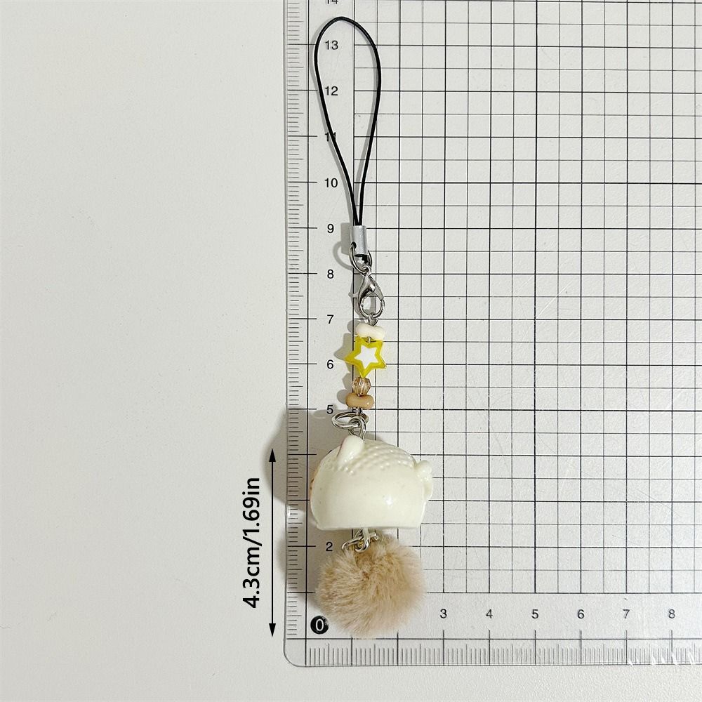 Kawaii Cartoon Kitten Phone Charm Lanyard DIY Accessories Cat Keychain Pendant Resin Beige Kakhi Bag Decorative Pendant Couple