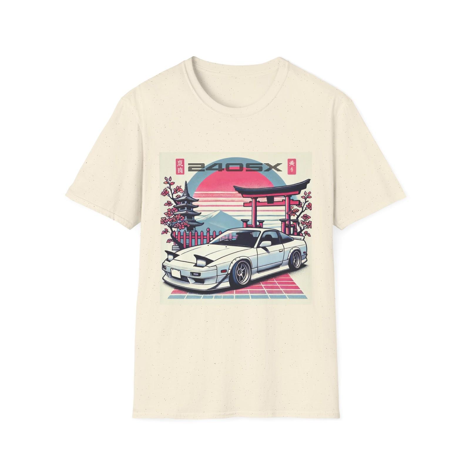 240SX Shirt – Retro JDM Pop-up Headlights, Japanese Temple Art Tee XL