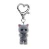 1pcs Sweet 3D Flocking Kitten Keychain Cat Couple Mobile Phone Pendant Car Keyring Earphone Backpack Charms Bag Decor