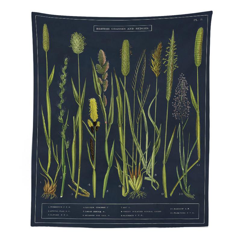 Botanická květinová tapiserie, nástěnná závěsná květina, saguaro, hippie tapiserie, boho tapiserie, nástěnný koberec, psychedelická bytová dekorace