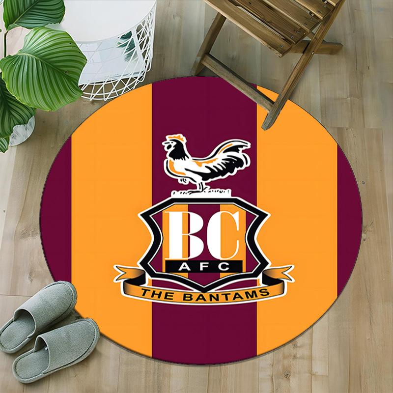 1pc Football Team (69) Print Round Carpet Chair Round Carpet Suitable for Bedroom Living Room Home Decorative Carpet