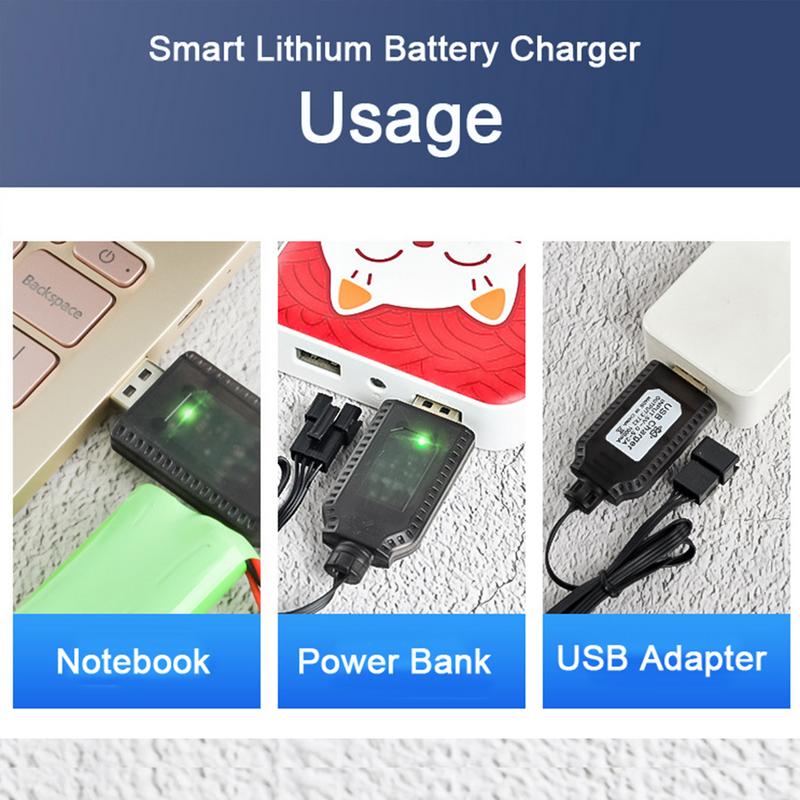 USB Lithium Battery Charger 7.4V 1000mA Fast Charging Cable RC Airplane Lithium Battery SM-2P SM-3P SM-4P Drone Battery Charge
