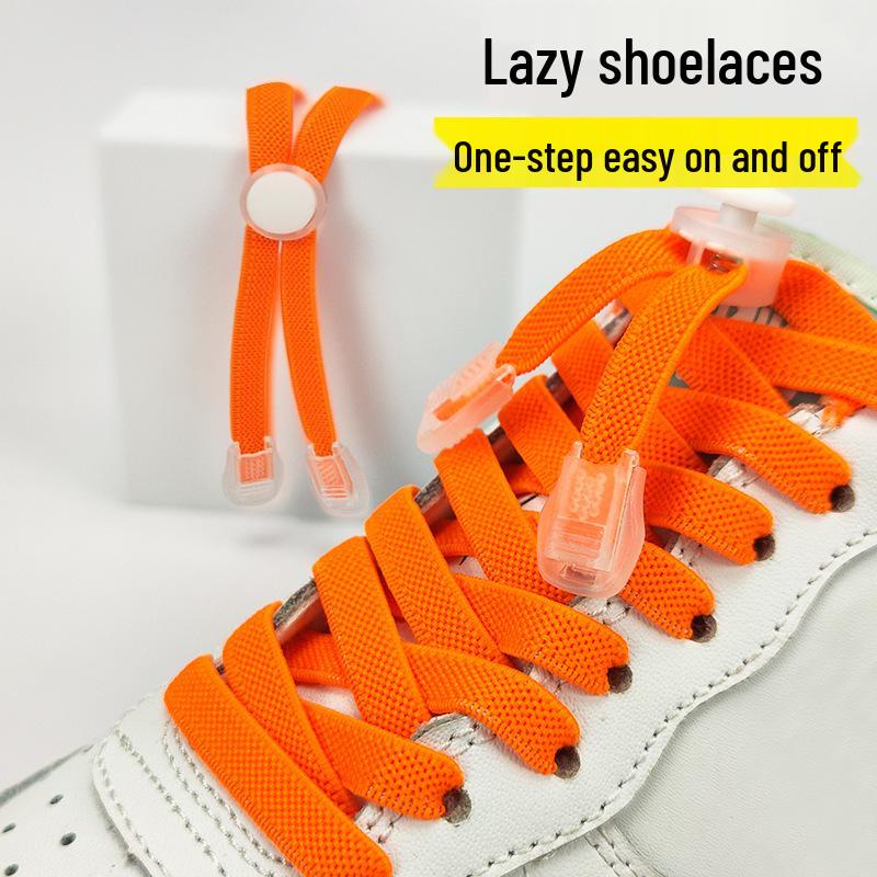 Universal No-Tie Elastic Shoelaces for Men, Women, and Kids - Flat Design with Secure Buckle System