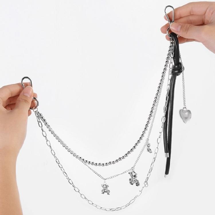 Corrente de Calças Cinto Coração Metal para Unissex Egirl Eboy Jeans Corrente Estética Punk