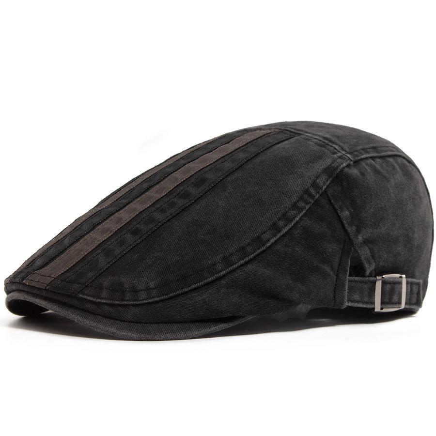 Prana stara czapka z daszkiem męska pięciopasmowa patchworkowa retro beret casualowa czapka