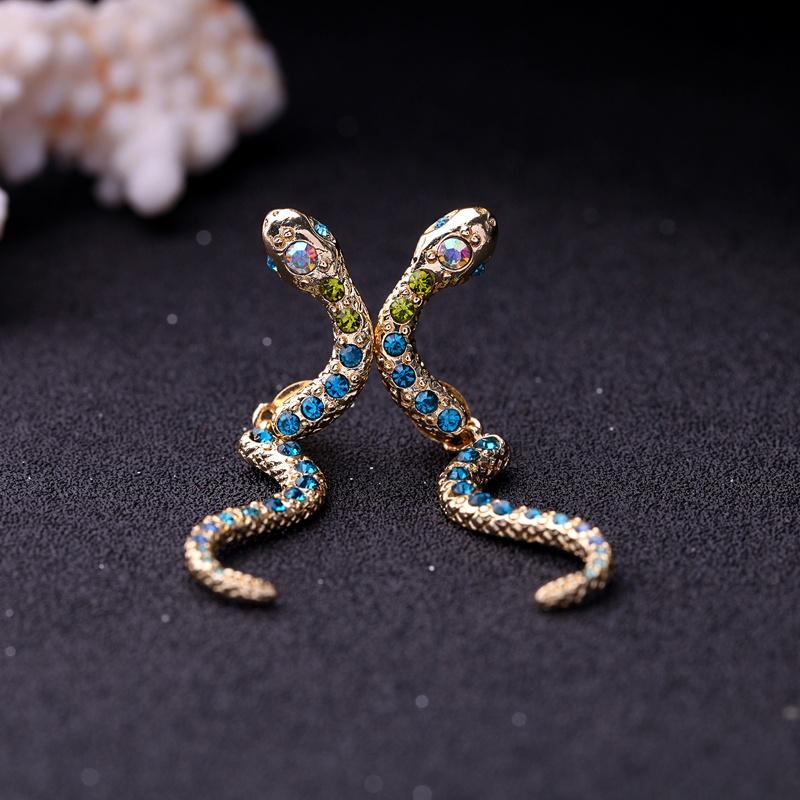 Design Crystal Snake Dangle Earrings Latest Party Earrings for Women Fashion Jewelry