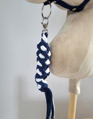 Hobby Horse Rope Lead - White and Navy Blue