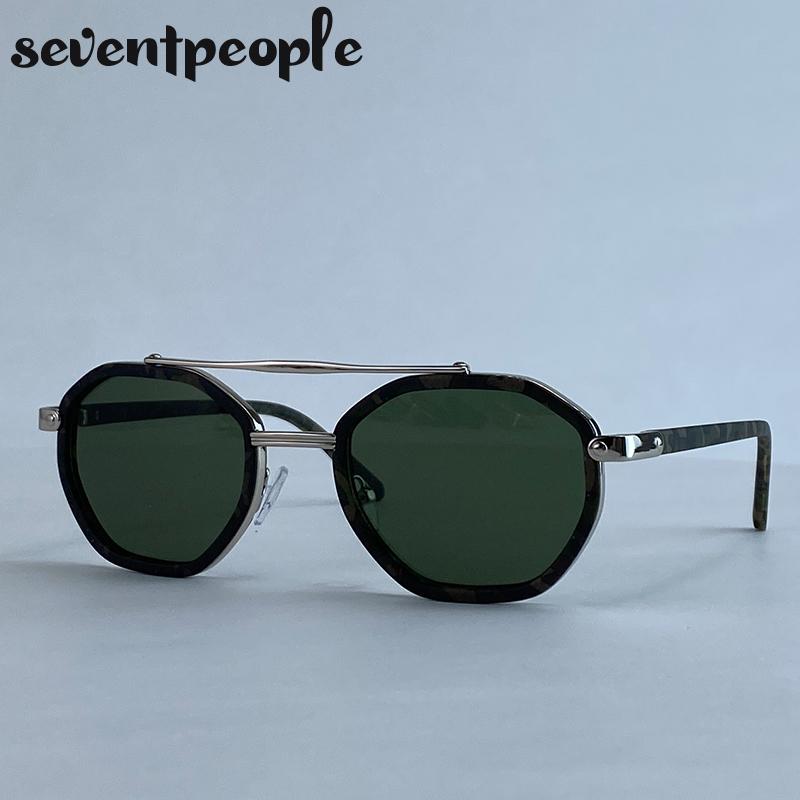 Classic Steampunk Octagon Sunglasses Women  Luxury Brand Vintage Polygon Double Beam Sun Glasses For Ladies Punk Eyewear