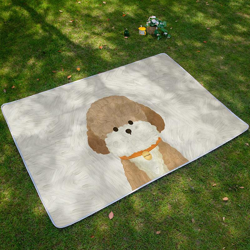 Little Adventurer Picnic Mat Moisture-proof Mat Picnic Cartoon Outing Puppy Spring Outing Portable Waterproof Insulated Lawn Mat