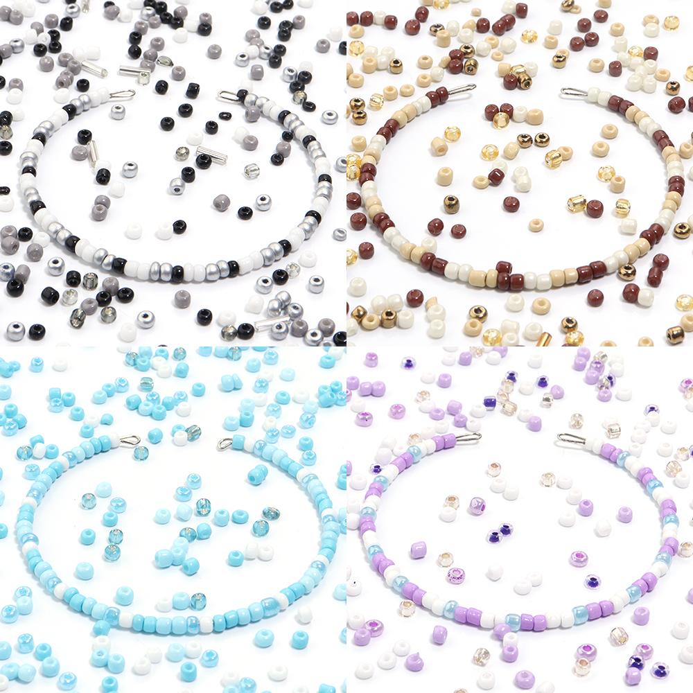 40g 3mm Glass Seed Beads Mixed Color Round Loose Spacer Glass Rice Beads For Jewelry Making DIY Bracelets Necklace Accessories