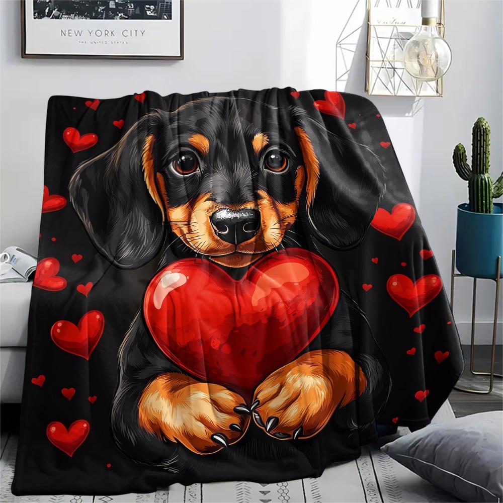 Dog Print Flannel Blanket, High quality Comfortable for All Seasons, Home Decor, Warmth and Comfort, Perfect for Christmas Gifts