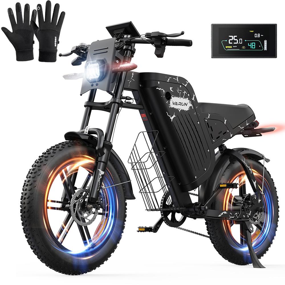 Elektrofahrrad All-Terrain VARUN 1000W Motor Erwachsenen E-Bike 48V 31.5AH Vollfederung Höchstgeschwindigkeit 45Km/h 7 Gänge Zuladung 150Kg X-Plorer Beast