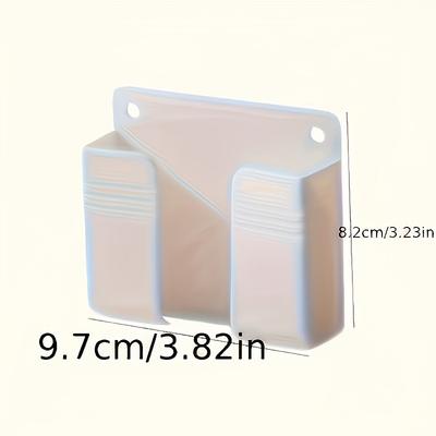 1PC Storage Box Wall Mounted Non Perforated Mobile Phone Charging Holder, Remote Control Holder