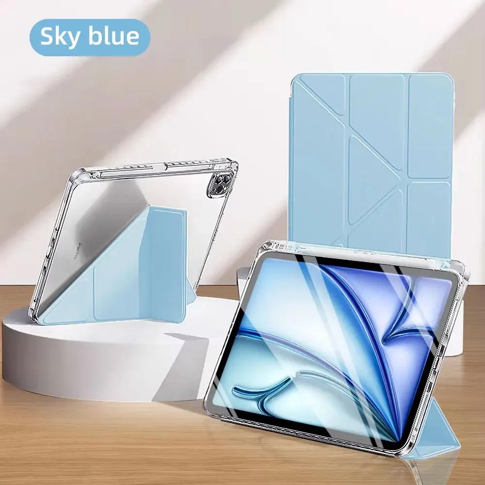Étui de Protection pour iPad Air 3 10,5 Pouces pour iPad 7ème Génération 8ème Génération 9ème Génération 10,2 Pouces Smart Cover avec Support pour Stylet Pliage Y iPad 7th Gen bleu