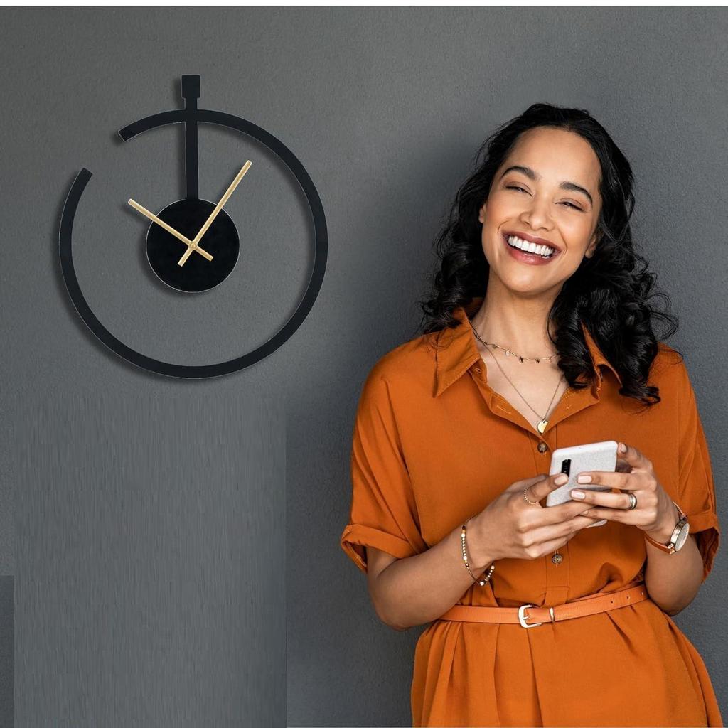 Metalowy Zegar Ścienny Analogowy dla do Domu, Biura, Salonu, Sypialni, Pokoju Dziecięcego i Kuchni (40x40 cm) |