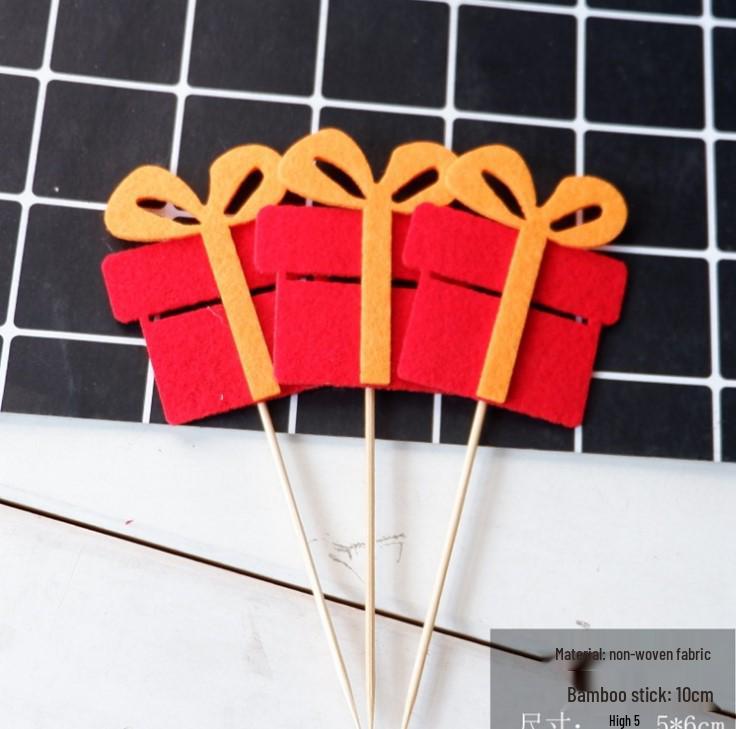 Christmas Decor Set: Card Inserts, Cake Toppers, Cup Garland, Wreath Ornaments, Strawberry Tower, Cartoon Star & Tree Decorations.