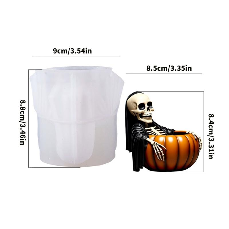 Reusable Skull Pumpkin Flower Pot Silicone Mould Ideal For Concrete Planter Art And Home Garden Decoration