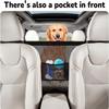 Dog Car Barrier Mesh Screen with Rear Seat Divider, Headrest Mount, Center Pocket and Cabin Partition for Daily Driving, 69 X 59 Cm