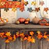 Thanksgiving Wooden Pumpkin Ornaments Plaid Pattern Pumpkin Hanging Decor for Fall Harvest Home Party Set of 12 Pieces