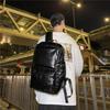 Men Laptop Backpack Large Leather Waterproof Travel Rucksack School Black Bag Soft New Adjustable Straps Leather Backpacks