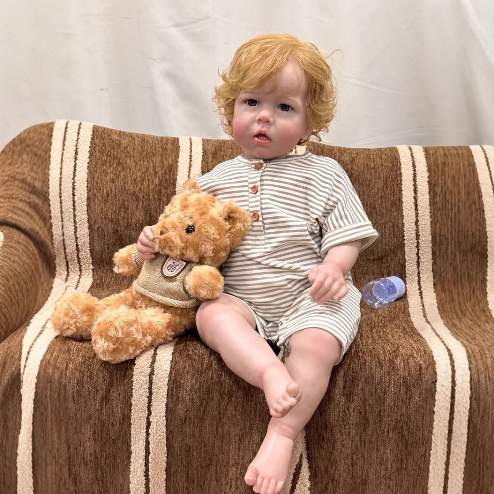 Huge 70cm Reborn Babies Dolls Liam Handmade 3D Painted High-color Simulation Doll Real Looking Cuddly Soft Cloth Body Newborn Doll for Girl and Boys