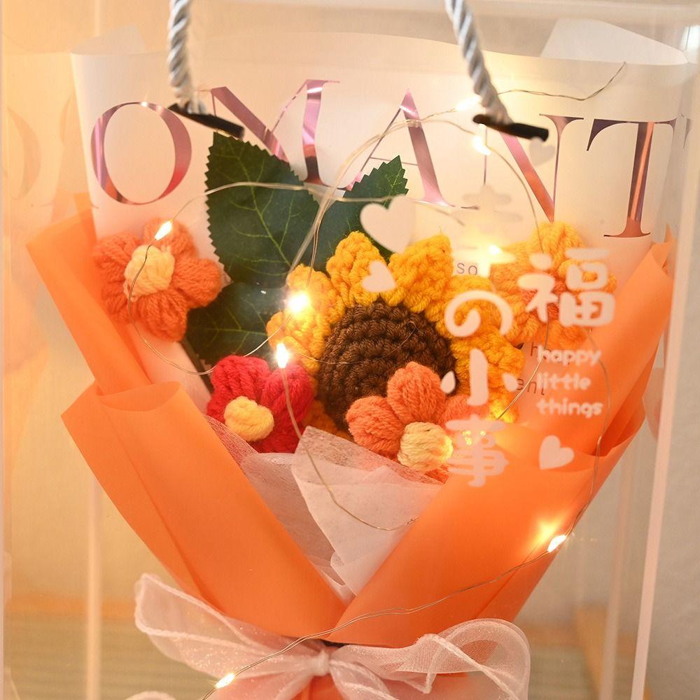 Romantisch Gebreide Rozenbos Chinese Stijl Nepbloem voor Verjaardagscadeau Vriendin