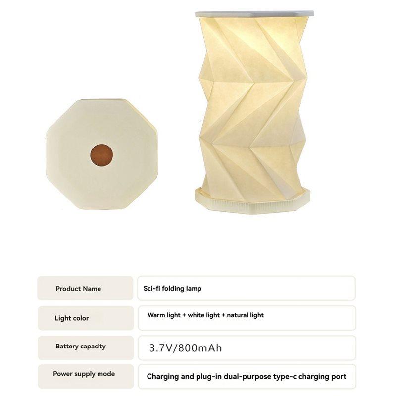 A34R Portable Folding Lamp Dimmable Paper Lantern Emergency Night Light For Camping Traveling Tent Home Bedroom Decor Table Ligh
